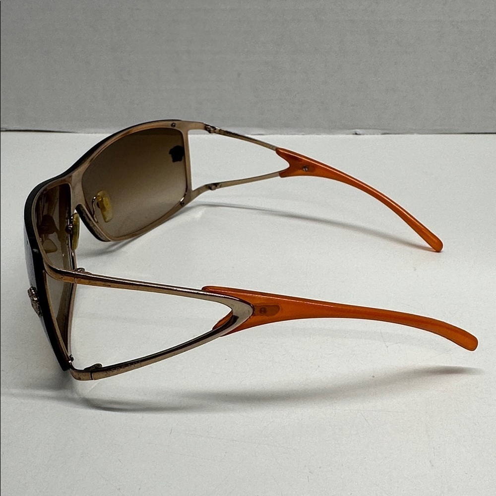 Versace Sunglasses Mod 2048 Vintage Oversized Designer Shield Glasses Orange - Picture 7 of 13